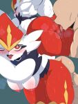  1girl cinderace faceless_male fur furry gen_8_pokemon hyper_breasts pokemon tagme tagme_(artist) yiff 