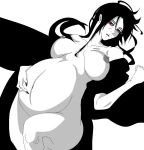  1girl areola areolae arm bare_shoulders big_breasts black_hair breasts cheeks chest chin cleavage elbow eyebrows eyelashes female fingernails fingers forehead genderswap hair hands itachi_uchiha lips long_hair looking_at_viewer nail_polish naruto narzis5638 neck nipples nude pregnant red_eyes rule_63 sharingan solo solo_female white_background 