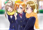  3_girls artist_name artist_request brown_hair female_focus high_res koizumi_hanayo love_live! love_live!_school_idol_project short_hair 