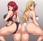 2_girls ahoge ass ass-to-ass ass_press asymmetrical_docking bare_shoulders big_ass big_breasts blonde_hair blush breasts bubble_butt cameltoe come_hither dat_ass fat_ass female_focus from_behind high_res jmg light-skinned_female light_skin long_hair looking_at_viewer looking_back multiple_girls mythra mythra_(xenoblade) nintendo patreon patreon_paid patreon_reward pyra pyra_(xenoblade) red_eyes red_hair shiny shiny_hair shiny_skin short_hair sideboob sisters smile tagme thick_thighs thighs very_long_hair video_game_character video_game_franchise xenoblade_(series) xenoblade_chronicles_(series) xenoblade_chronicles_2 yellow_eyes