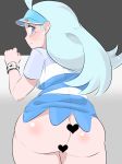 <3 ass blush censored heart heart_censor kahili looking_at_viewer looking_back mole mole_under_eye pokemon pokemon_sm sweatdrop z-ring z_ring