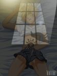 boxers erection hand_in_boxers naruto naruto_uzumaki sleeping tattoo testicles window