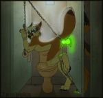 2011 anal anal_penetration bathroom bdsm bent_over bondage canine ear_piercing earring female fox furry gay glory_hole glowing jewelry knot male nose_ring nude penetration penis piercing raised_tail sex suspension tail toilet zambuka zambuka_(artist)