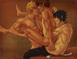  &gt;1/hole 3boys anal_penetration double_anal double_penetration erection group_sex jewelry kiba_inuzuka legs_held_open male multiple_boys muscle naruto naruto_uzumaki necklace nude penis sasuke_uchiha sex skully threesome uncensored undressing yaoi 