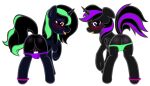 ass dark_shadow friendship_is_magic mali_popa mali_popa_dark_dash my_little_pony original_character panties pony posing purple_eyes pussy red_eyes sexually_suggestive shy two_tone_hair