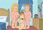  ass blackzacek breasts erect_nipples erect_penis family_guy horatio_(family_guy) huge_penis kneel lance_(family_guy) licking_penis lois_griffin thighs threesome 