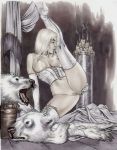 big_breasts blonde_hair cleavage corset emma_frost eric_basaldua female marvel marvel_comics short_hair white_legwear white_queen x-men