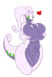  &lt;3 1girl 1girl anthro big_breasts breast_fondling breast_grab breast_squish breasts clitoris curvy_figure dragon fondling gastropod goodra green_eyes hand_on_breast holding_breast huge_breasts mollusk navel nintendo non-mammal_breasts pok&eacute;mon pok&eacute;mon_(species) pussy r-mk scalie simple_background smile squish thick_thighs video_games voluptuous white_background wide_hips 