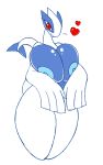 <3 1girl anthro areola big_breasts big_eyes biped breasts curvy_figure dragon hand_on_breast huge_breasts legendary_pokemon looking_at_viewer lugia nintendo nipples non-mammal_breasts pokemon pokemon_(species) r-mk red_eyes simple_background standing thick_thighs video_games voluptuous white_background wide_hips