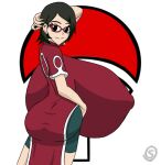  black_hair boruto:_naruto_next_generations gigantic_breasts glasses multifaker5 naruto_shippuden sarada_uchiha 
