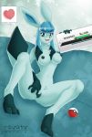  2011 anthro anus big_breasts blue_eyes blue_hair blue_nipples breasts chest_tuft claws clitoris creatures_(company) eeveelution female furry game_freak gen_4_pokemon glaceon glacia_(pokemon) hair heart hindpaw ice_type_pokemon light_blue_fur looking_at_viewer navel nintendo nipples nude open_mouth paws poke_ball pokemon pokemon_(anime) pokemon_(creature) pokemon_(game) pokemon_(species) pokemon_diamond_pearl_&amp;_platinum pokemon_dppt pokemon_heartgold_and_soulsilver pokemon_hgss pokemorph porkyman presenting pubic_hair pussy pussy_juice sitting sofa solo spread_legs spread_pussy spreading tail takipsilim teeth thighs tuft 