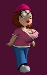 bouncing_breasts family_guy gif glasses hat huge_breasts meg_griffin walking