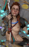  10:16 1girl 1girl 1girl 1girls 3d 3d_(artwork) 4k aloy breasts breasts breasts dirty dirty_face dirty_skin erect_nipples female_focus freckles freckles_on_face horizon_forbidden_west horizon_zero_dawn in_water looking_away medium_breasts necklace nipples partially_clothed partially_submerged patreon patreon_username red_hair redhead roosterart solo_female solo_focus spear video_game video_game_character video_game_franchise 