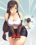  2_girls black_hair brown_hair embarrassed embarrassing long_hair panties panty_thif short_hair skirt_tug stealing stealing_clothes 