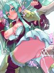  1girl against_tree aqua_hair arm_grab armor ass blue_eyes blue_hair boris_(noborhys) bra breasts censored cum cum_inside eirika eirika_(fire_emblem) fingerless_gloves fire_emblem fire_emblem_heroes gloves human japanese japanese_text male male/female nintendo nipples offscreen_character open_clothes open_shirt panties panties_aside penis sex skirt straight tree underwear upskirt white_panties white_underwear 