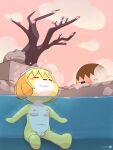 1boy 1girl 2020 animal_crossing anthro being_watched blush breasts canid canine duo female floppy_ears genitals high_res hot_spring human isabelle_(animal_crossing) looking_at_another male mammal nintendo nipples nude nyoronyan onsen outside partially_submerged partially_underwater_shot pussy signature smile steam tree underwater video_games villager_(animal_crossing) water