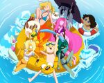  11girls 1girl 3boys 6+girls accurate_art_style adventure_time bikini black_bikini blonde_hair blue_bikini blue_skin breakfast_princess bronwyn cake_the_cat cartoon_network cat cleavage_cutout clothing curvy_female dark_skin denise_(adventure_time) dog domino_mask eyewear facing_viewer finn_the_human fionna_the_human fionna_the_human_girl fire_hair flame_princess green_skin hair_over_one_eye headwear human huntress_wizard inker_comics inkershike jake_the_dog knee_up leaf_hair looking_at_viewer male marceline medium_breasts multiple_girls orange_bikini orange_skin pale_skin partially_submerged pink_bikini pink_hair pink_skin princess_bubblegum purple_bikini shapeshifter simon_petrikov smile swimsuit swimwear tagme umbrella vampire water_hair water_nymph watermelon_print wet wet_clothes wet_shirt wholesome 