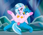 1boy 1girl anal anal_penetration creampie cum cum_in_pussy cum_leaking friendship_is_magic gallus gryphon hippogryph interspecies male/female my_little_pony sex silverstream wings