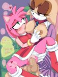 1futa 1girl amy_rose anthro anthro_on_anthro breast_sucking breastfeeding breasts dialogue duo english_text eulipotyphlan female female_penetrated furry futanari futanari_on_female hedgehog highres lagomorph mammal nipple_suck nipples penetration penis pussy saltwatertoffee sega sonic_*(series) sonic_the_hedgehog_(series) speech_bubble sucking testicles text vaginal vaginal_penetration vanilla_the_rabbit video_games