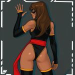 ai_generated armwear brown_hair dark-skinned_female kamala_khan long_hair marvel mask masked_female ms._marvel muslim_female older older_female one-piece_swimsuit pakistani_female sash stockings superheroine young_adult young_adult_female young_adult_woman