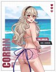  1girl alluring bare_legs big_breasts bikini corrin_(fire_emblem) corrin_(fire_emblem)_(female) corrin_(summer)_(fire_emblem)_(female) female_only fire_emblem fire_emblem_fates fire_emblem_heroes human light-skinned_female light_skin magenta_eyes nintendo pin_up rein_creamsoda seashell_bikini shell_bikini silver_hair 