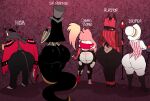  1girl 2024 2d 4boys alastor_(hazbin_hotel) alternate_ass_size alternate_body_type angel anthro arm_behind_back armwear ass ass_comparison ass_focus ass_size_chart back_view bare_ass barefoot big_ass big_ass_(male) black_bra black_hair black_hat black_pants black_skin blackwhiplash blonde_hair boots bottom_heavy bottomless bottomless_male bottomwear bowtie bra bubble_ass bubble_butt butt_focus cane cat cat_boy cat_ears cat_tail catboy cheek_tuft cherri_bomb_(hazbin_hotel) colored_skin crop_top dat_ass deer deer_ears deer_humanoid deer_tail demon demon_boy demon_girl demon_tail detailed_background digital_drawing_(artwork) digital_media_(artwork) dilf dumptruck_ass dumptruck_butt dyed_hair english_text fallen_angel felid feline femboy footwear freckles freckles_on_ass freckles_on_shoulders from_behind fully_clothed furry glistening glistening_butt gloves gradient_hair grey_arms grey_hat grey_skin group hand_on_shoulder handwear hat hazbin_hotel headgear headwear high_heels holding holding_mug holding_object horns huge_ass humanoid husk_(hazbin_hotel) hybrid long_eyebrows long_gloves long_hair long_sleeves long_tail lucifer_morningstar_(hazbin_hotel) male mammal microphone mostly_clothed mug multiple_boys neckwear pants pantyhose partially_clothed pink_hair plump plump_ass plump_butt plump_thighs rear_view red_background red_bowtie red_crop_top red_eyebrows red_footwear red_hair red_shirt red_wings reptile shoes short_hair shoulder_tuft sir_pentious_(hazbin_hotel) size_difference sleeves_rolled_up snake snake_boy snake_humanoid staff standing striped_clothes striped_clothing striped_shirt striped_topwear suspenders tail take_your_pick tattoo tattooed_arm tattoos thick thick_ass thick_butt thick_eyebrows thick_thighs thighs tied_hair top_hat topwear torn_clothes torn_clothing two_tone_body two_tone_clothing two_tone_fur two_tone_hair vivienne_medrano vivziepop waistcoat white_headwear white_skin white_skinned_female wide_ass wide_hips wide_thighs wings 