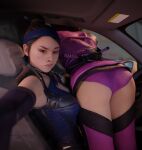 2_girls 3d annoyed black_hair dat_ass he_wants_to_order kitana meme mileena mortal_kombat shulyque