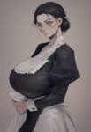 ai_generated attack_on_titan big_breasts black_hair civitai lara_tybur maid_uniform sagging_breasts self_upload stable_diffusion