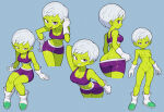 1girl armpits ass ass_focus big_breasts breasts butt_crack cheelai completely_nude dragon_ball dragon_ball_super female_only full_body multiple_views nude pussy sex_invitation sexually_suggestive short_hair shorts smile stealth-brock uncensored white_hair