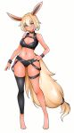 1girl big_ass big_breasts bikini cute flareon fluffy_tail lonewolf lonewolfmaster long_ears long_hair orange_skin posing seductive tail yellow_hair