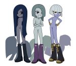  3girls blinkie_pie boots_only completely_nude completely_nude_female creepypasta equestria_girls evil_grin evil_smile frown inkie_pie limestone_(blinkie_pie) long_hair marblestone_(inkie_pie) minkie_pie muffins_(creepypasta) my_little_pony my_little_pony_friendship_is_magic obsidian_(minkie_pie) older older_female reitanna-seishin short_hair small_breasts young_adult young_adult_female young_adult_woman 