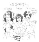  2018 3_girls breasts callmepo cap cleavage cosplay crossover garter_belt gloves halloween hotel_transylvania jubilation_lee jubilee long_hair marvel mavis_dracula monster monster_girl multiple_girls nurse nurse_cap ok_k.o.!_let&#039;s_be_heroes pinupsushi short_hair stockings vampire wilhelmina x-men 