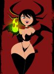 1girl ashi_(samurai_jack) big_breasts breasts cleavage daughters_of_aku demon female female_only flame grimphantom samurai_jack solo succubus