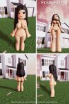  1girl ass black_eyes black_hair breasts cat_ears chibi_doll_(avatar) collage different different_angle hourglass_figure house kaitlynn_(fr3akyk8lynn) pussy pussy_lips roblox roblox_avatar roblox_studio robloxian standing tagme winking_at_viewer 