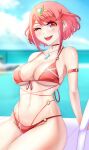  1girl 1girl 1girl alluring anisdrawn big_breasts core_crystal female_only milf nintendo one_eye_closed open_mouth pyra red_eyes red_hair tagme xenoblade_(series) xenoblade_chronicles_2 