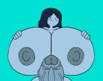   adventure_time edit futanari grey_nipples grey_skin huge_penis hyper_breasts looking_at_viewer marceline misaraya tagme turquoise_background