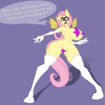 animal_ears anthro areola big_breasts blue_eyes boots breasts covered_nipples english_text equine erect_nipples fluttershy friendship_is_magic furry gloves huge_breasts jrvanesbroek large_breasts legs long_hair mask my_little_pony open_mouth pasties pink_hair text thick_thighs thigh_high_boots titty_vixen_(character) wide_hips wings yellow_fur