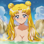 1girl adult_swim alluring bishoujo_senshi_sailor_moon bishoujo_senshi_sailor_moon_r bishoujo_senshi_sailor_moon_r_the_movie bishoujo_senshi_sailor_moon_s bishoujo_senshi_sailor_moon_s_the_movie bishoujo_senshi_sailor_moon_supers bishoujo_senshi_sailor_moon_supers_the_movie blonde_hair blue_eyes hot_spring in_water medium_breasts nude onsen sepia_tone_(artist) toei_animation toonami usagi_tsukino viz_media 
