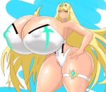  1girl 1girl 1girls alternate_breast_size artist_signature big_breasts big_breasts bimbo bimbofication bitch blonde_hair breasts choker erect_nipples erect_nipples_under_clothes erect_nipples_under_swimsuit eyebrows_visible_through_hair eyelashes female_only gigantic_breasts hair_ornament hand_on_hip hips horny huge_breasts huge_hips huge_thighs hyper_breasts long_hair looking_at_viewer marcormen massive_breasts mythra nintendo nipple_bulge sexy slut solo_female standing swimsuit tagme thick_thighs thighs tiara voluptuous whore wide_hips xenoblade_(series) xenoblade_chronicles_2 yellow_eyes 