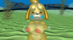  1girl 3d 3d_(artwork) animal_crossing animal_crossing_new_horizons animal_crossing_new_leaf bondage breasts charboy3000 dog_girl drowning female fetish fur furry isabelle_(animal_crossing) nintendo sex solo source_filmmaker underwater 