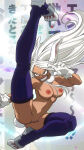 animal_ears ass big_breasts boku_no_hero_academia dark_skin kicking long_hair mirko muscular_female nekom14 nipples one_leg_up purple_thighhighs pussy rabbit_ears rabbit_girl rabbit_tail red_eyes spread_legs white_gloves white_hair