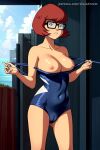 1girl ai_generated ass athletic athletic_female big_ass big_breasts blush bottomless breasts breasts_out brown_hair cartoon_network completely_nude completely_nude_female covering_self curvy curvy_figure cute cute_face detailed dinixdream eyelashes eyeshadow female female_only fit fit_female focus glasses hanna-barbera high_quality huge_breasts human legs light-skinned_female light_skin lips lipstick looking_at_viewer makeup mascara mature midriff naked_female navel nipples no_bra nude nude_female orange_turtleneck patreon_username petite pool poolside posing pussy scooby-doo scooby-doo_mystery_incorporated seductive seductive_look slim solo solo_female stable_diffusion standing tagme teen thick_ass thick_butt thick_thighs thighs turtleneck turtleneck_sweater velma_dinkley young younger_female