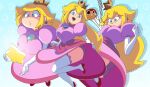 1girl 1girl 1girls big_breasts big_breasts blonde_hair blue_eyes coolerinker dress egoraptor_(style) female_focus female_only inker_comics inkershike looking_at_viewer mario_(series) multiple_views nintendo princess_peach princess_peach_(starbomb) starbomb style_parody thick_thighs wide_hips wide_thighs