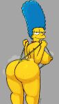  1girl 20th_century_fox 20th_century_studios ass ass_focus bedroom_eyes blue_hair breast dat_ass disney fat_ass female female_only green_stripes huge_ass human large_ass looking_at_viewer marge_simpson milf mostly_nude nipple seductive seductive_look sling_bikini slingshot_bikini slingshot_swimsuit solo solo_female sweat sweating the_simpsons voluptuous voluptuous_female yellow_skin yenvudu 