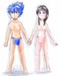  black_hair blue_hair donbe_(shin_onigashima) hikari_(shin_onigashima) nude shin_onigashima 