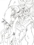 broly crossover dragon_ball dragon_ball_z inuyasha male male_only monochrome sesshomaru trainer yaoi