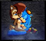  archie_comics collar dragonnexus leash purity sally_acorn sega sonic sonic_the_hedgehog_(series) text yuri 