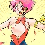  breasts cutey_honey cutie_honey cutie_honey_(character) honey_kisaragi surprised torn_clothes wardrobe_malfunction 