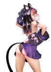 1girl alternate_costume ass big_ass black_hair cat_ears cat_girl cosplay dark_skin ijiranaide_nagatoro-san long_hair nagatoro nagatoro_hayase panties revealing_clothes underwear