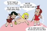  ass audrey_smith bee_bee dot_polka erect_nipples flat_chest harvey_comics little_audrey little_dot nipples nude spanking wendy_(harvey_comics) wendy_the_good_little_witch 